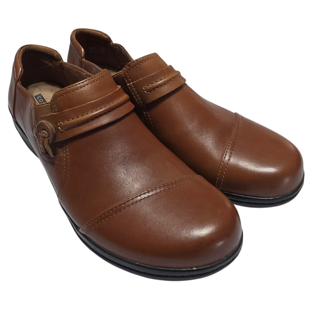 Clarks Collection NEW Cushion Soft Brown Leather Loafers Womens 10